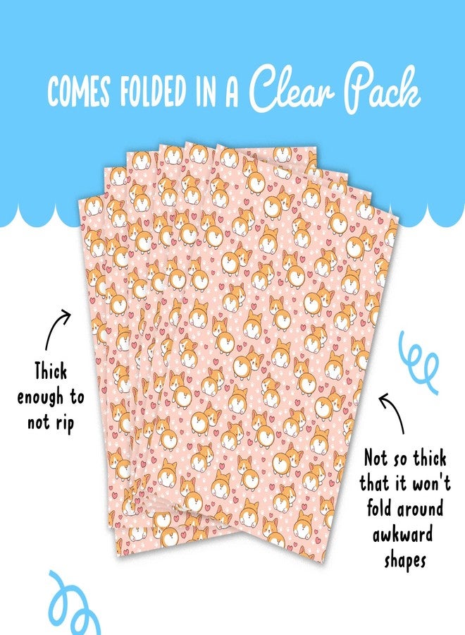 سنترال 23 سنترال ٢٣ - ورق تغليف للأطفال - أوراق تغليف هدايا لها - كلاب كورجي لطيفة وقلوب - كلب - ورق تغليف هدايا عيد ميلاد - قابل لإعادة التدوير - Image 4